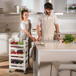 Guzzini Eco-Kitchen trolley h89 milk white