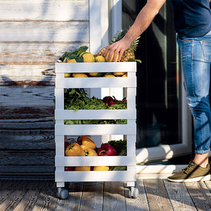 Guzzini Eco-Kitchen trolley h77.3 milk white