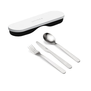 Guzzini On-the-Go travel cutlery with case white