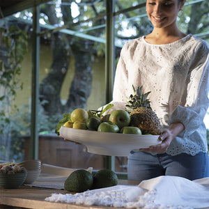 Guzzini Tierra centerpiece/fruit bowl 42x30x8.9 cm milk white