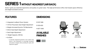 Steelcase SERIES1 without headrest Airback ebony/black KSS1AB-J501/BLK