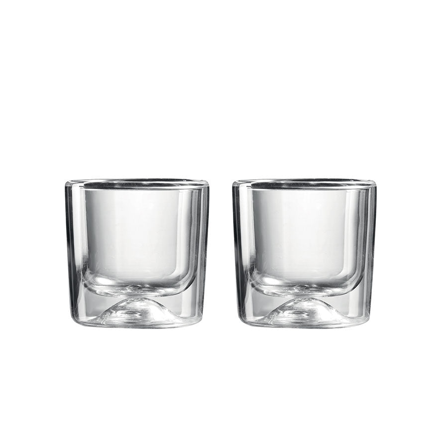 Guzzini Gocce set of 2 double wall thermo-glasses 6.5x6.3 cm clear