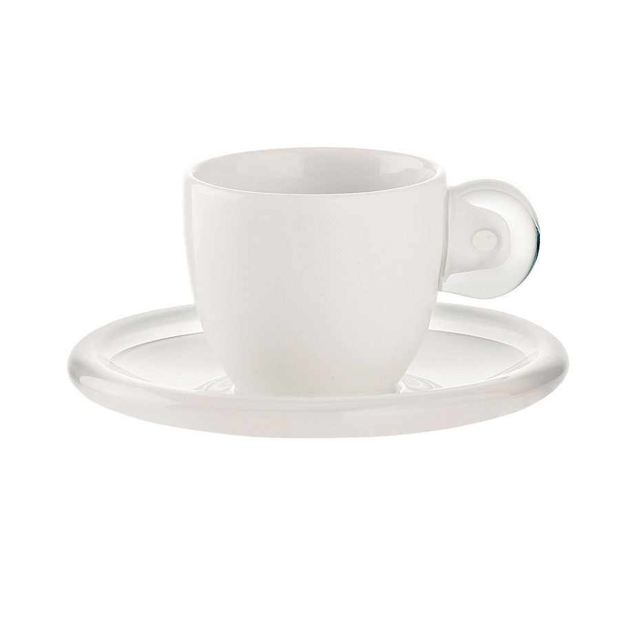 Guzzini Gocce 6pc espresso cup+saucer clear