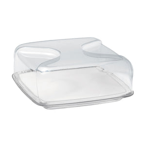 Guzzini Gocce square cheese tray with cover clear