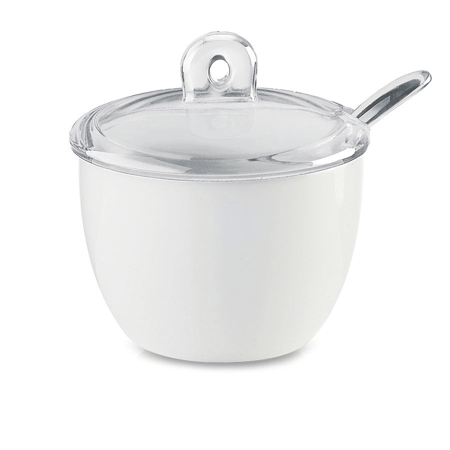 Guzzini Gocce sugar bowl with spoon clear