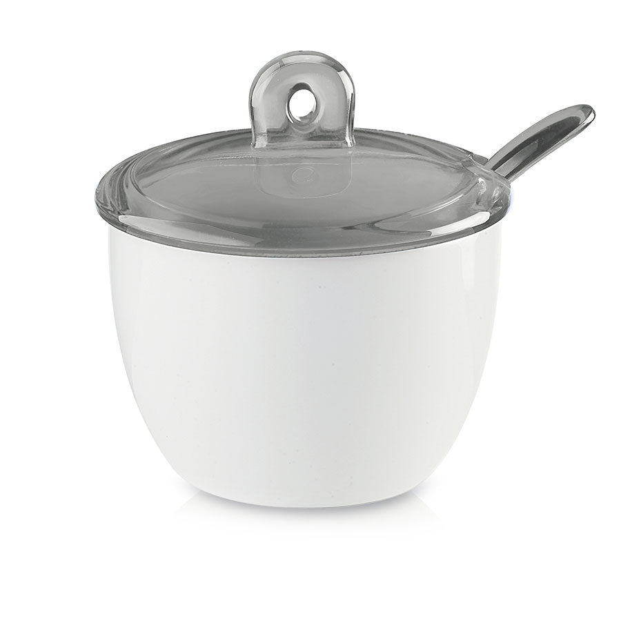 Guzzini Gocce sugar bowl with spoon sky grey