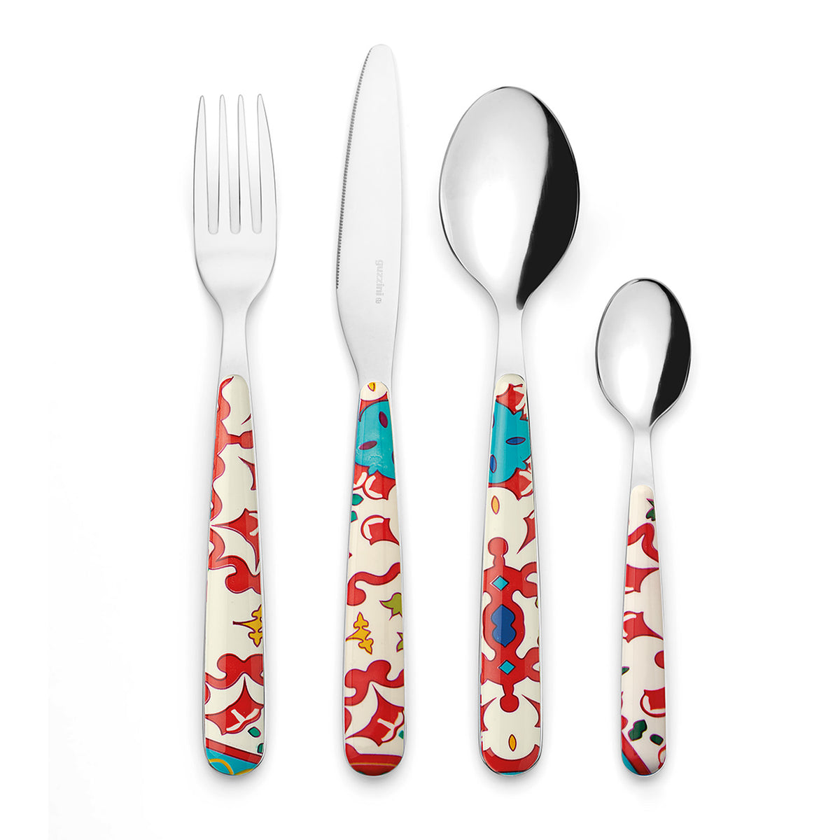 Guzzini Flower &amp; Lemon cutlery set 24 pcs clear red